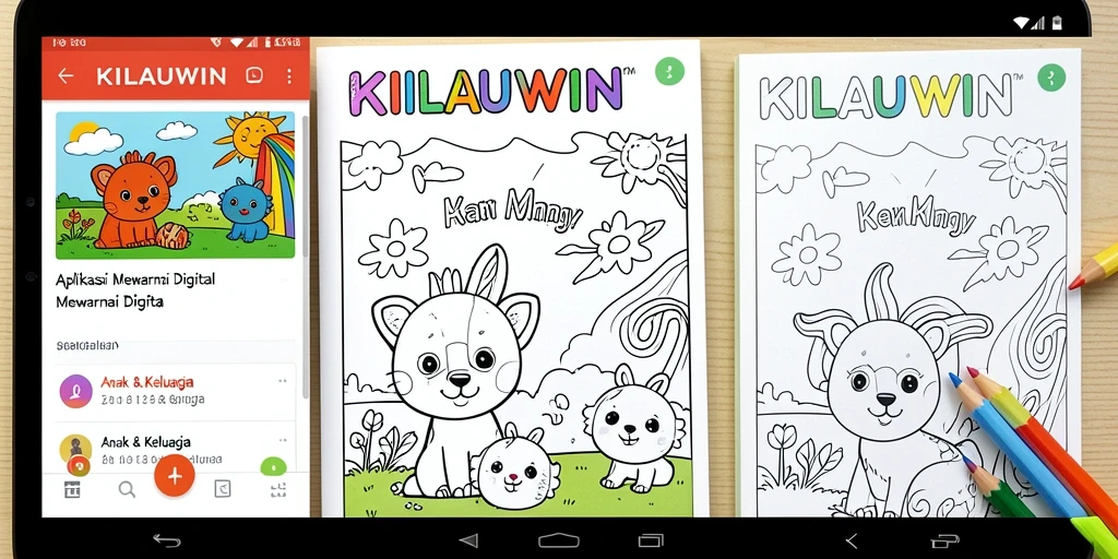 Tampilan antarmuka aplikasi KILAUWIN saat mewarnai.