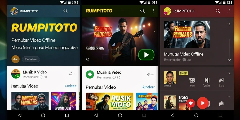 Antarmuka RUMPITOTO yang sederhana dan fungsional untuk Pemutar Video Offline.
