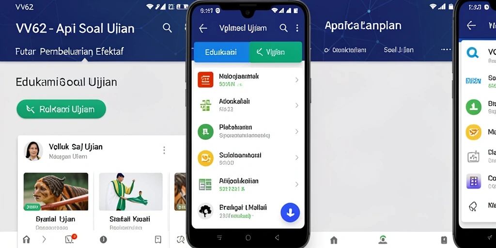 Tampilan antarmuka aplikasi Soal Ujian VV62 yang user-friendly.
