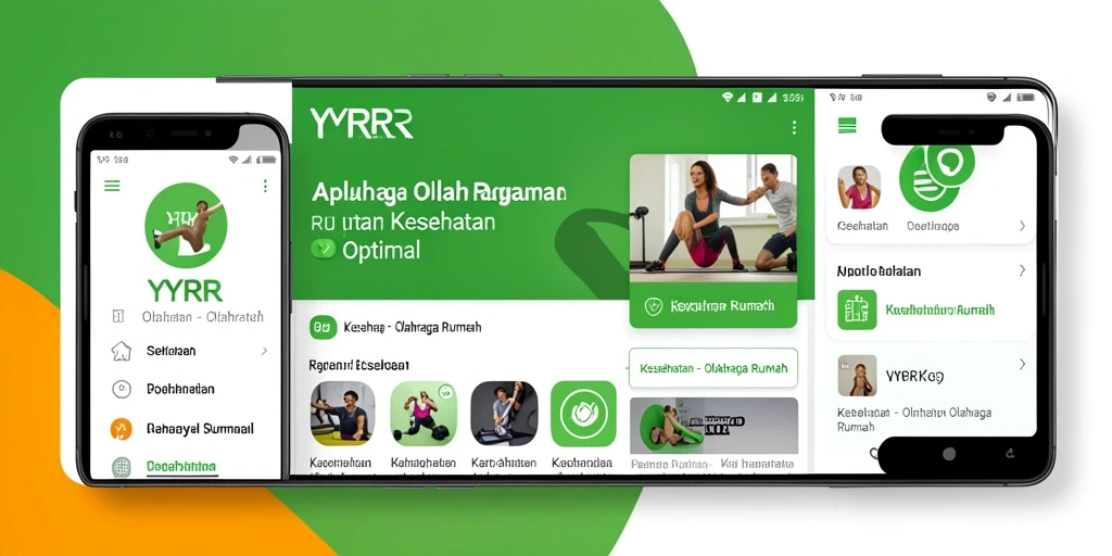 Antarmuka aplikasi YYRR yang interaktif dan menarik untuk Olahraga Rumah.